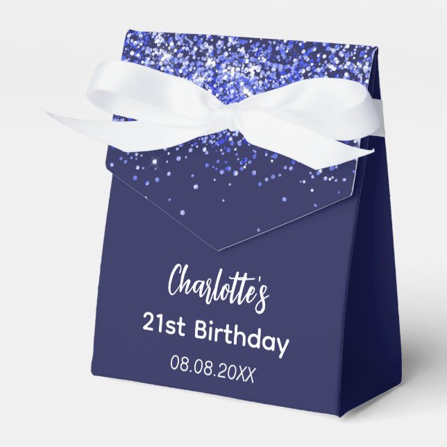 Ballotins Anniversaire marine bleu parties scintillant nom m (Verso)