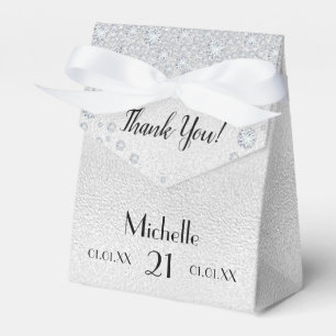 Ballotins Anniversaire monogramme argent nom des diamants