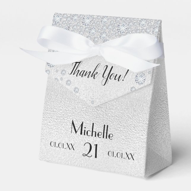Ballotins Anniversaire monogramme argent nom des diamants (Verso)