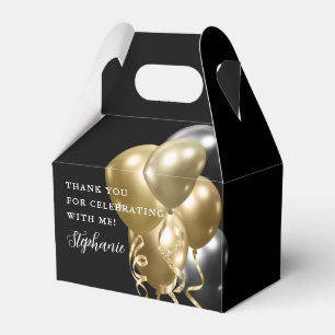 Ballotins Anniversaire Noir Gold Elegant Ballons