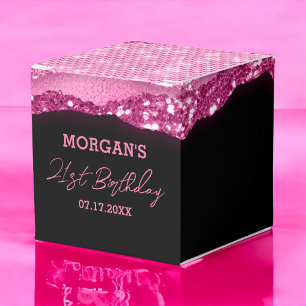 Ballotins Anniversaire Noir rose Parties scintillant Nom Mer