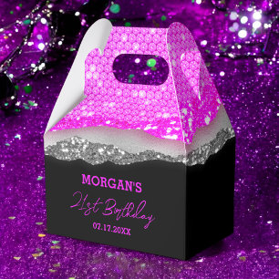 Ballotins Anniversaire Purple Argent Parties scintillant Nom