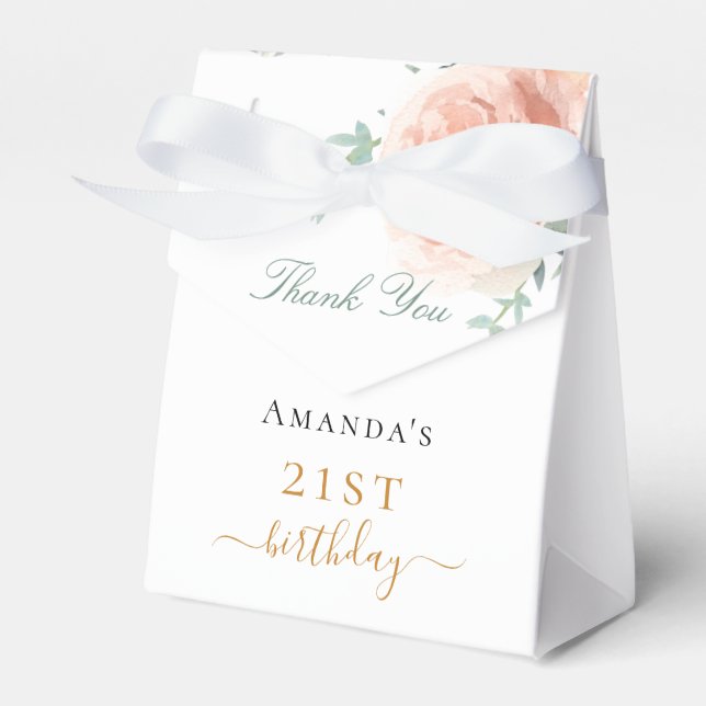 Ballotins Anniversaire rose or floral eucalyptus merci (Verso)