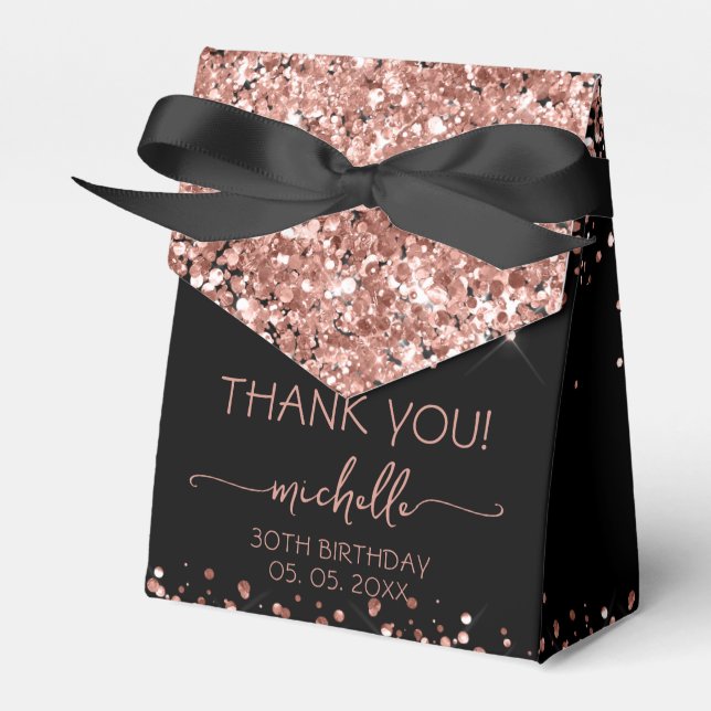 Ballotins Anniversaire Rose Parties scintillant or Monogramm (Verso)