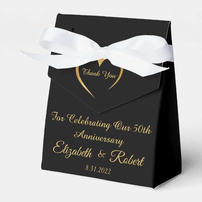 Ballotins Anniversaire simple d'or et de noir (Verso)