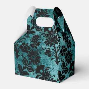 Ballotins Antique victorienne damas turquoise et noir