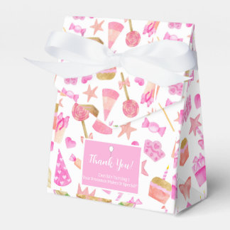 Ballotins Aquarelle Anniversaire Motif rose Merci