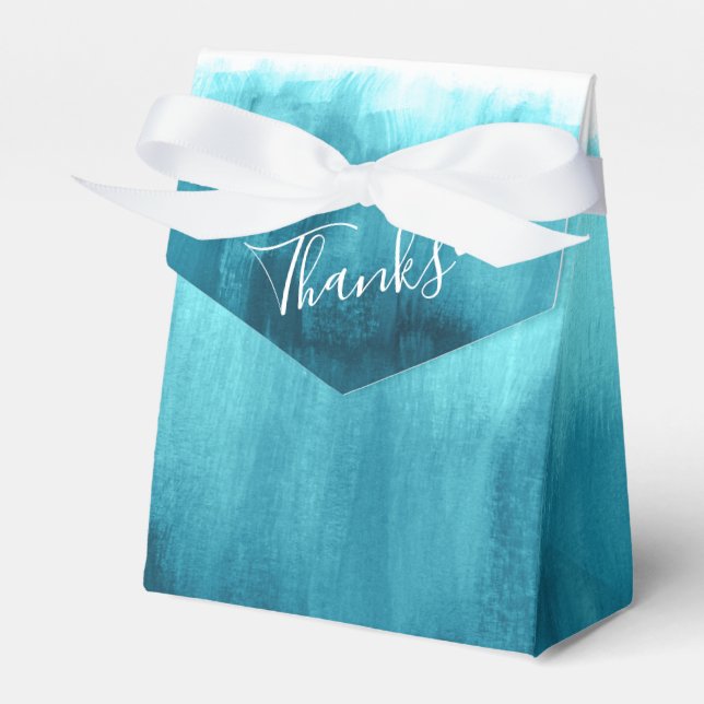 Ballotins Aquarelle aqua turquoise mariage de lavage merci (Verso)