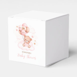 Ballotins Aquarelle Ballons roses Baby shower Ours en Teddy