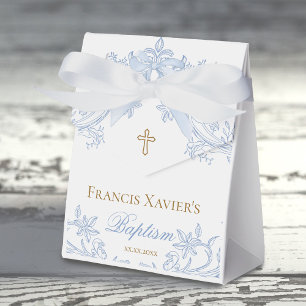 Ballotins aquarelle bleu crête bébé garçon Baptême