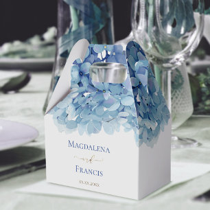 Ballotins aquarelle bleu hydrangea mariage