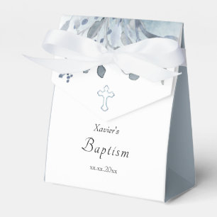 Ballotins aquarelle bleu poussiéreux  Ballotin du baptême
