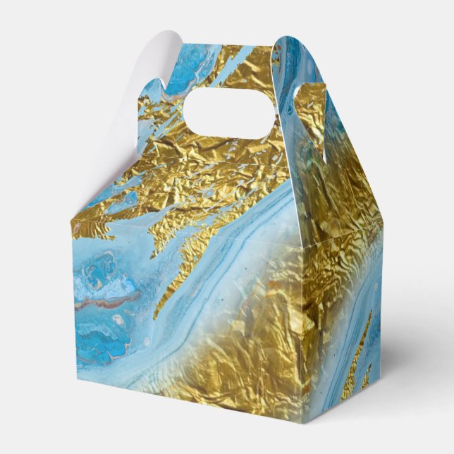 Ballotins Aquarelle bleue Marbre et or Foil (Verso)
