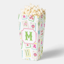 Aquarelle brillante Mahjong Titres Monogramme