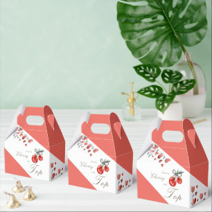 Ballotins Aquarelle Coeur cerise florale sur le Baby shower 