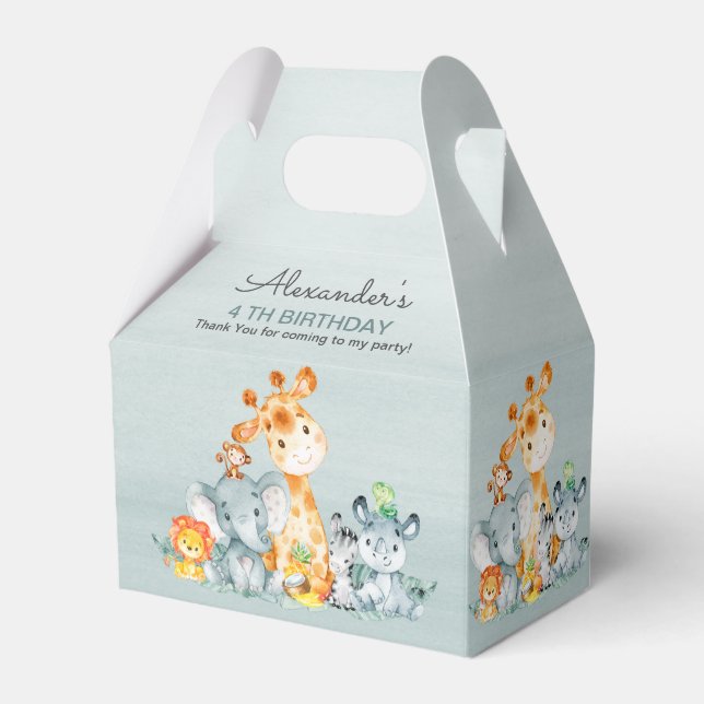 Ballotins Aquarelle Cute Safari Jungle Animaux Anniversaire (Verso)