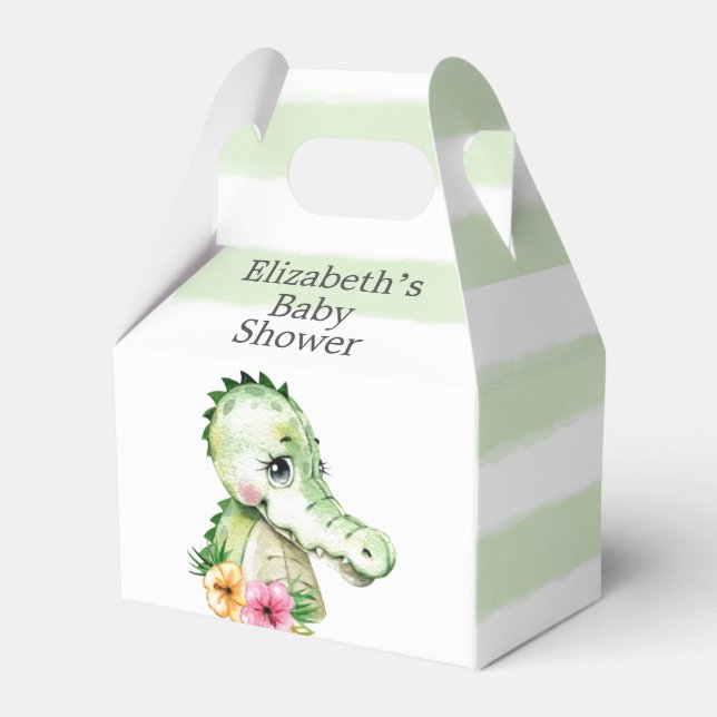 Ballotins Aquarelle d'Alligator mignonne Baby shower floral (Verso)