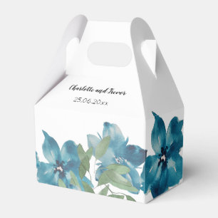 Ballotins Aquarelle de fusion florale bleu peinte à la main