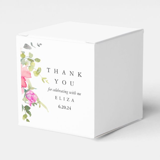Ballotins Aquarelle de Merci de Baby shower Floral (Verso)
