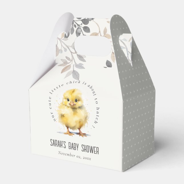 Ballotins Aquarelle de poulet de ferme mignonne Baby shower  (Verso)