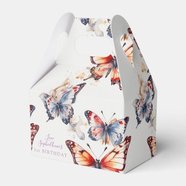 Ballotins Aquarelle élégante Papillons joués personnalisés (Verso)