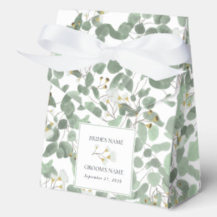 Ballotins Aquarelle Eucalyptus Mariage de fleurs vertes
