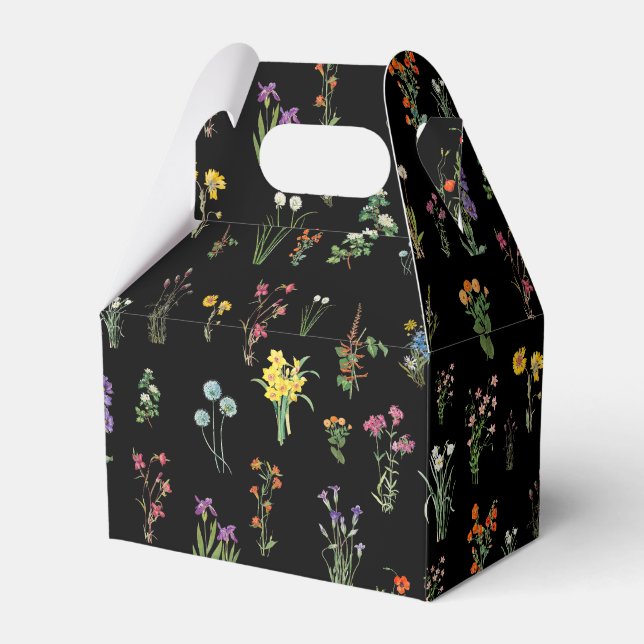 Ballotins Aquarelle fleur sauvage Floral botanique noir (Verso)