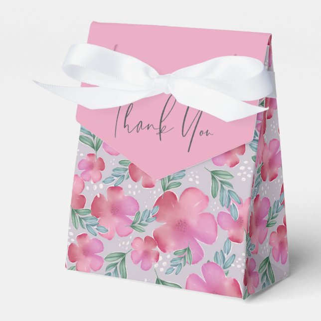 Ballotins Aquarelle Floral Blush Merci rose Mariage (Verso)