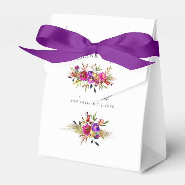 Ballotins Aquarelle Floral Mariage Monogramme (Verso)