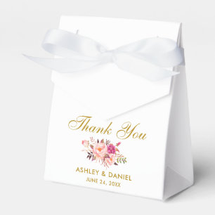 Ballotins Aquarelle Floral Rose Blush Gold Mariage Merci B