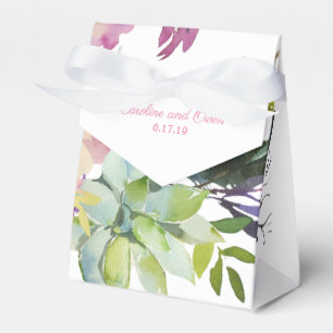 Ballotins Aquarelle Floral Succulent Mariage