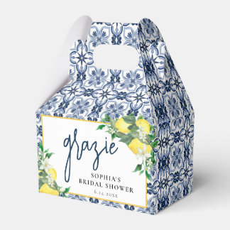 Ballotins Aquarelle Florale Citron Positano Carrelage bleu