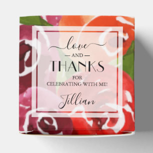 Ballotins Aquarelle Florale Rouge Orange Claret