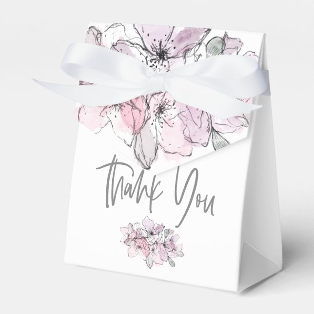 Ballotins Aquarelle Floraux Merci Noms Date Blanc (Verso)