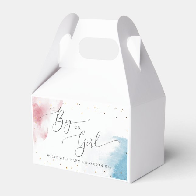 Ballotins Aquarelle garçon ou fille Fête de révélation de ge (Verso)