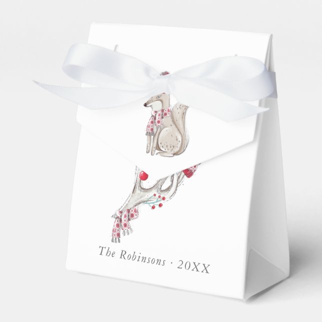 Ballotins Aquarelle hiver Fox Noël (Verso)