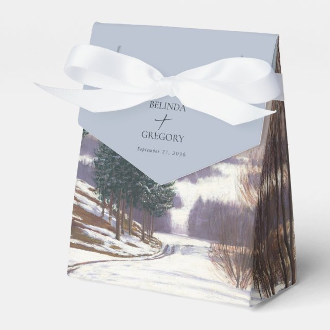 Ballotins Aquarelle Hiver Mariage paysage neige (Verso)