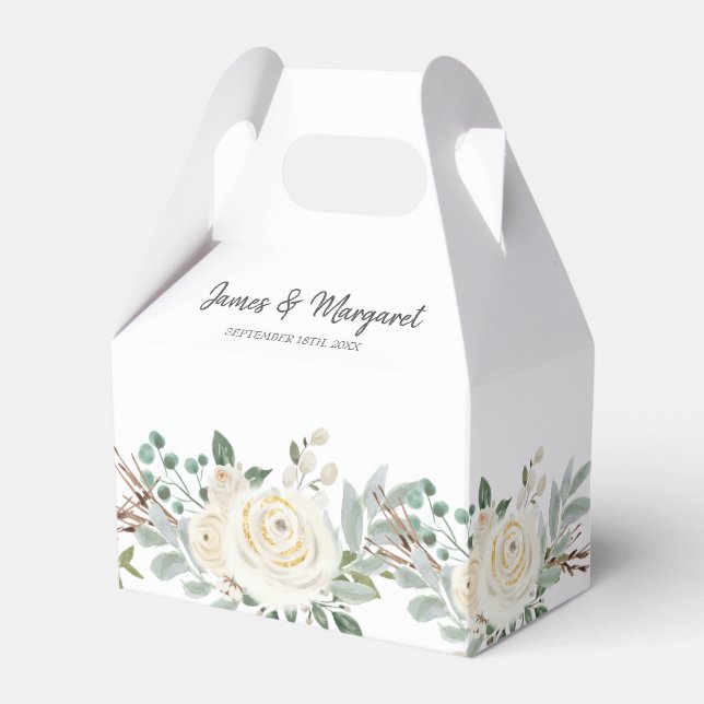 Ballotins Aquarelle ivoire hiver Mariage floral (Verso)