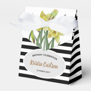 Ballotins Aquarelle Jaune Daffodiques Noir Blanc Grandes