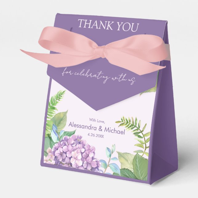 Ballotins Aquarelle Lavande Hydrangea Fleurs Mariage (Verso)