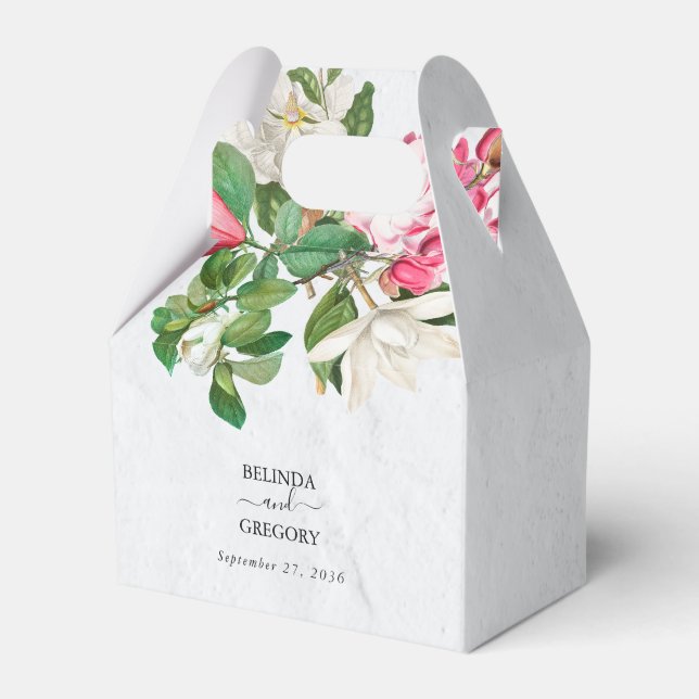 Ballotins Aquarelle Magnolia Fleurs Mariage (Verso)