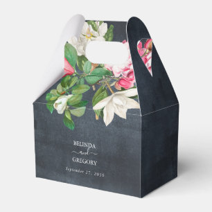 Ballotins Aquarelle Magnolia Fleurs Mariage Noir Blanc