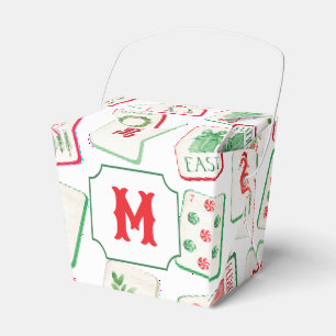 Ballotins Aquarelle Mahjong Rouge & Vert Noël Monogramme