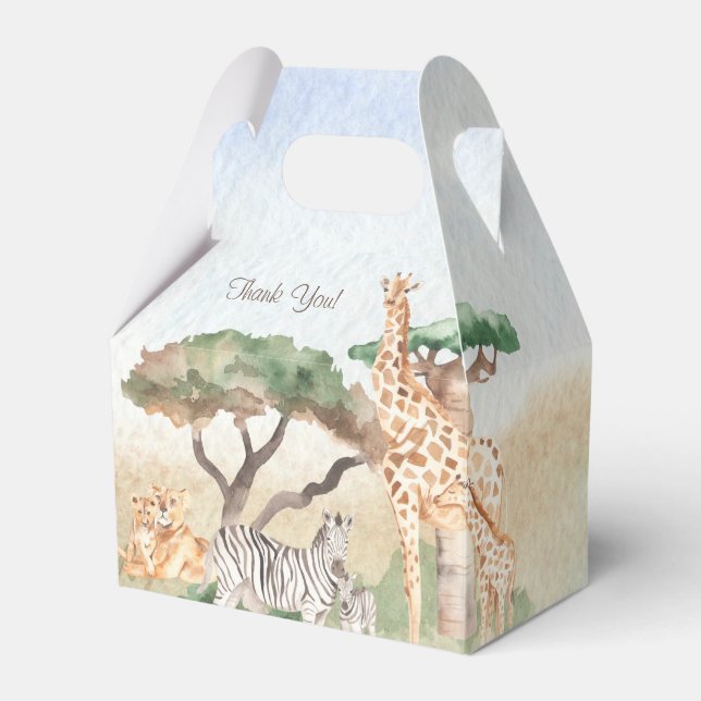 Ballotins Aquarelle maman et bébé Merci animal africain (Verso)