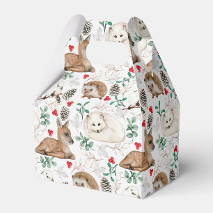 Ballotins Aquarelle Noël Bois Animaux, Pinecones