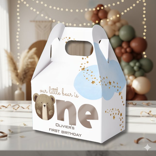 Ballotins Aquarelle notre petit ours un bébé anniversaire (Créateur téléchargé)