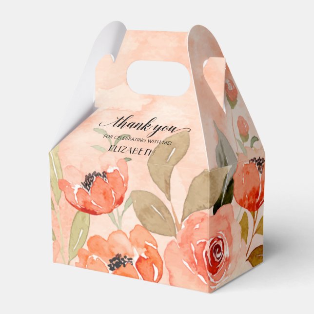 Ballotins Aquarelle Orange Floral (Verso)