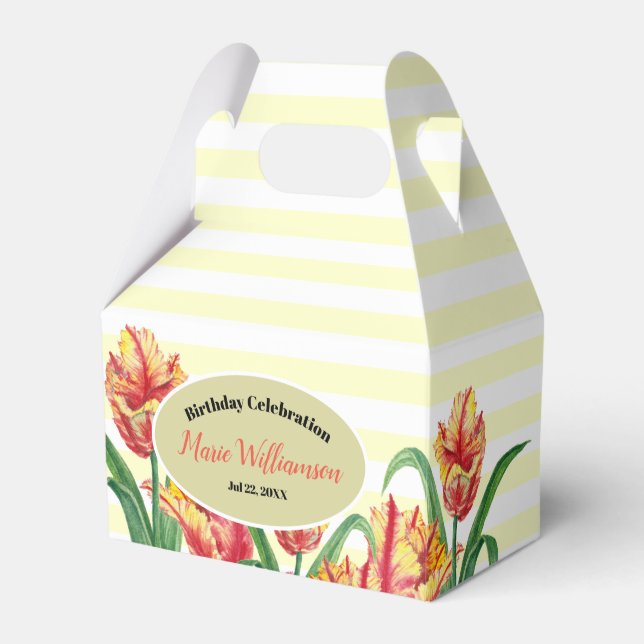Ballotins Aquarelle Parrot Jaune Tulipe Beige Blancs (Verso)