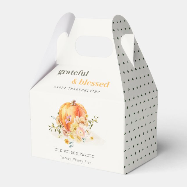 Ballotins Aquarelle Pastel Soft Floral Citrouille Thanksgivi (Verso)