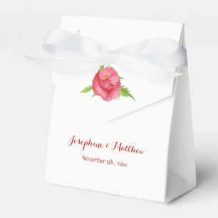 Ballotins Aquarelle Pavot Rouge Floral Mariage Faveur Boîtes